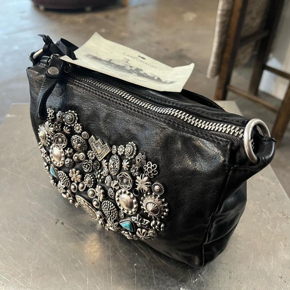 Black Studded Campomaggi Shoulder Bag/Clutch - Picture 4 of 5